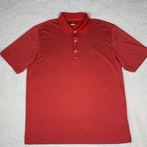 Greg Norman Play Dry Polo Shirt Men's Size XL Orange Short Sleeve Golf